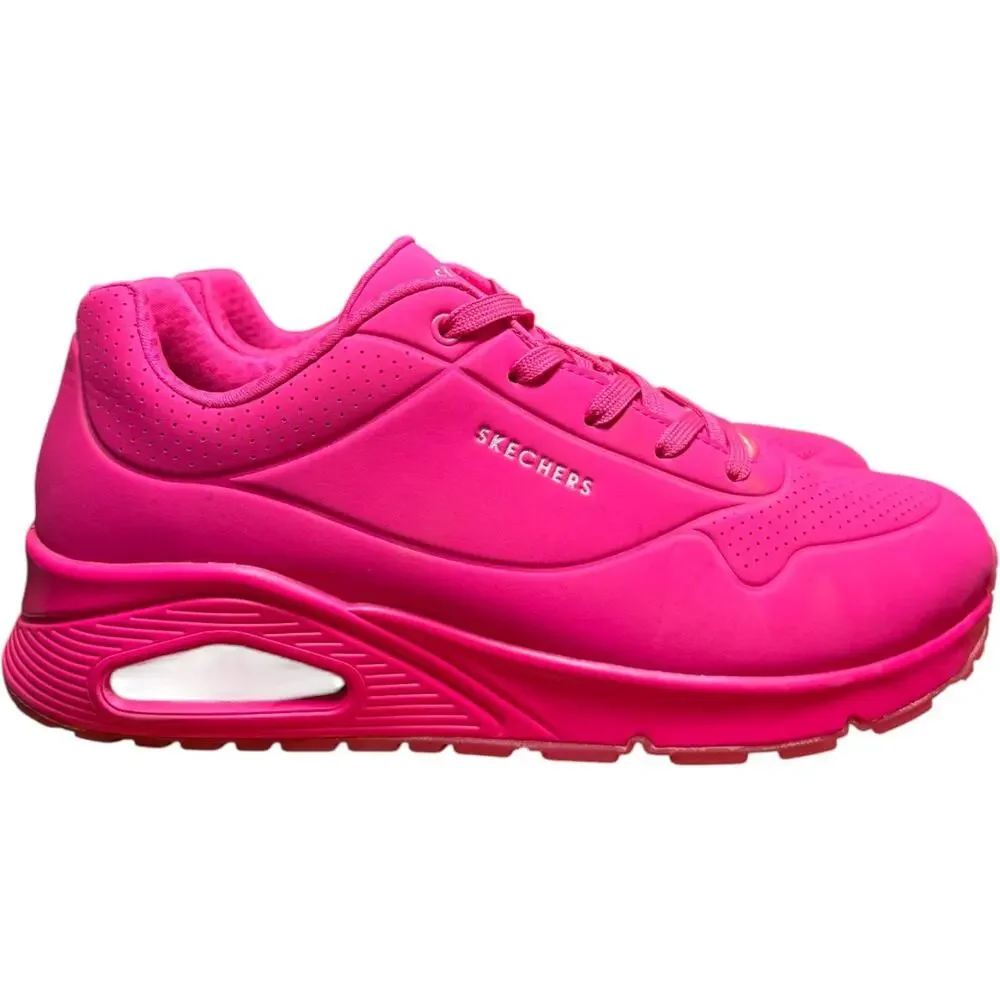 Skechers Uno Stand On Air Women 11 Hot Pink Sneaker Air Cushioned Midsole Shoes